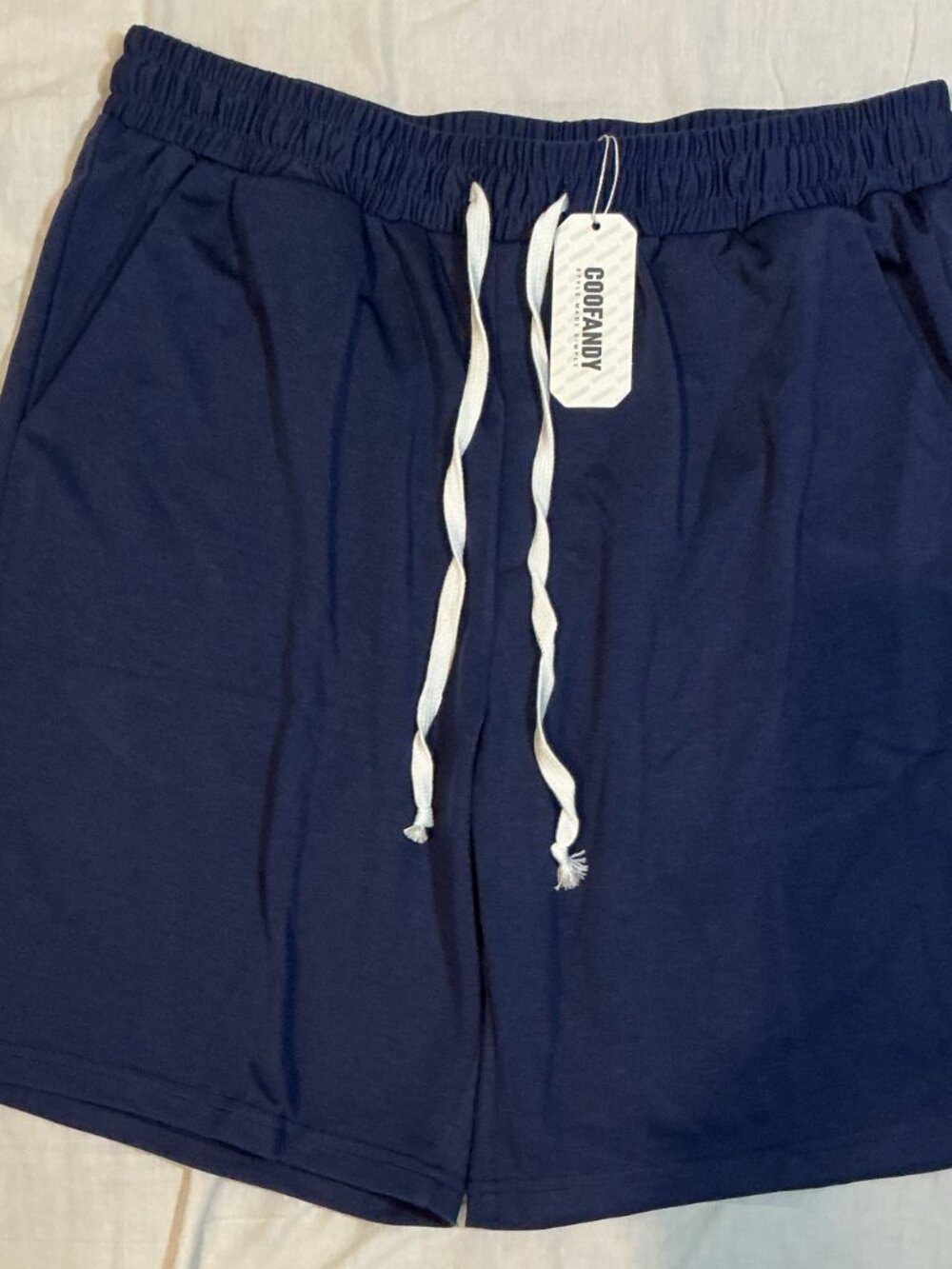 Coofandy/Lounge Shorts/Mens L/Navy Blue Drawstring Athleisure Casual Comfort Gym - Picture 4 of 6